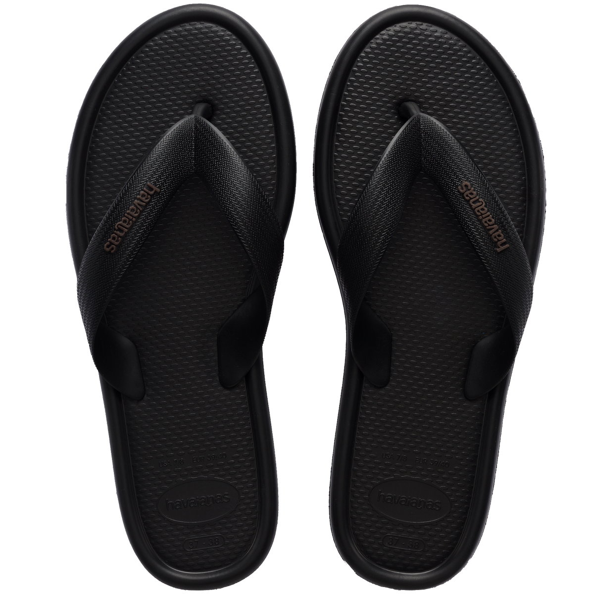 Women's Puffed Up Flip Flops - BLACK